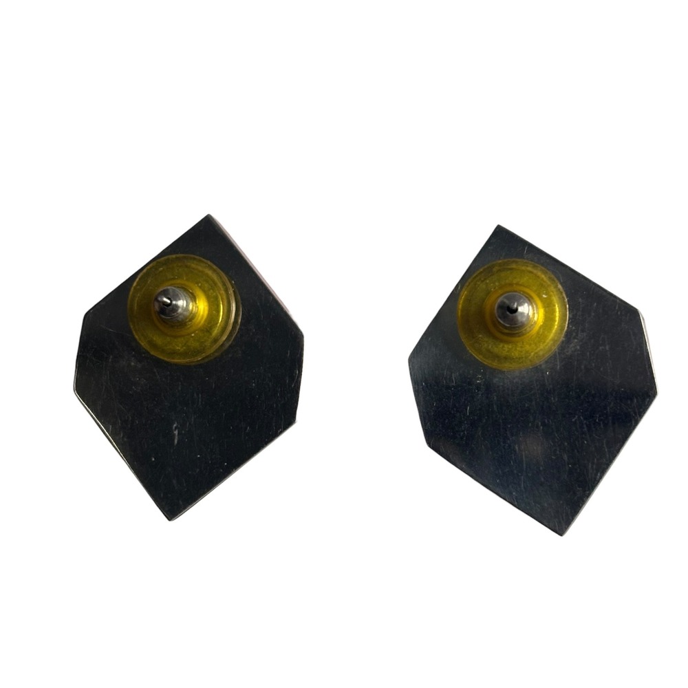 Vintage Earring Lot 6 Pairs Geometric Enamel Faux Pearl Rhinestone 80s 90s Retro - Picture 12 of 12